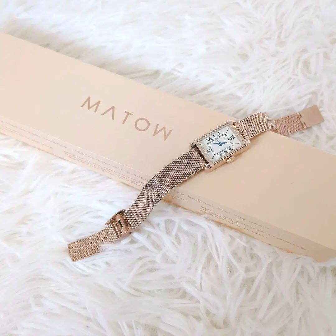 【稼働品】matow 腕時計 ゴールドメッシュ Tsukiシリーズ 朧月 マトウ
