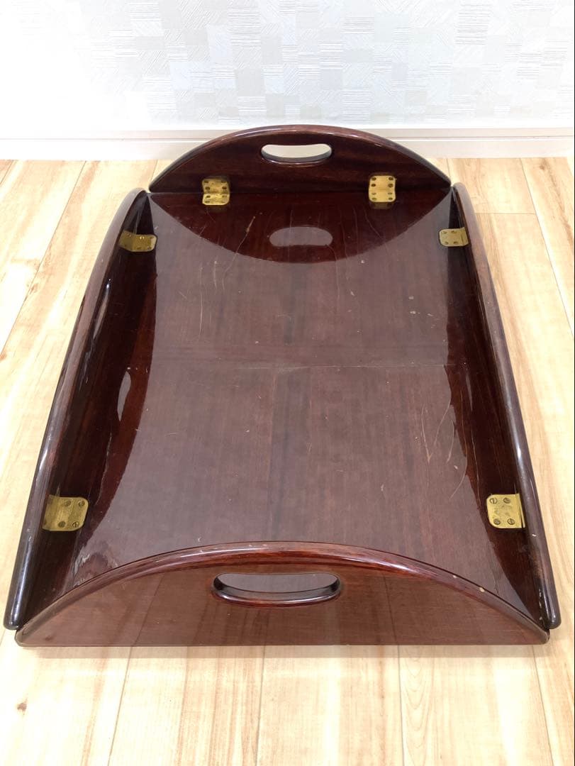 K*a様 アンティーク 折りたたみ式楕円形木製テーブル オークション方式