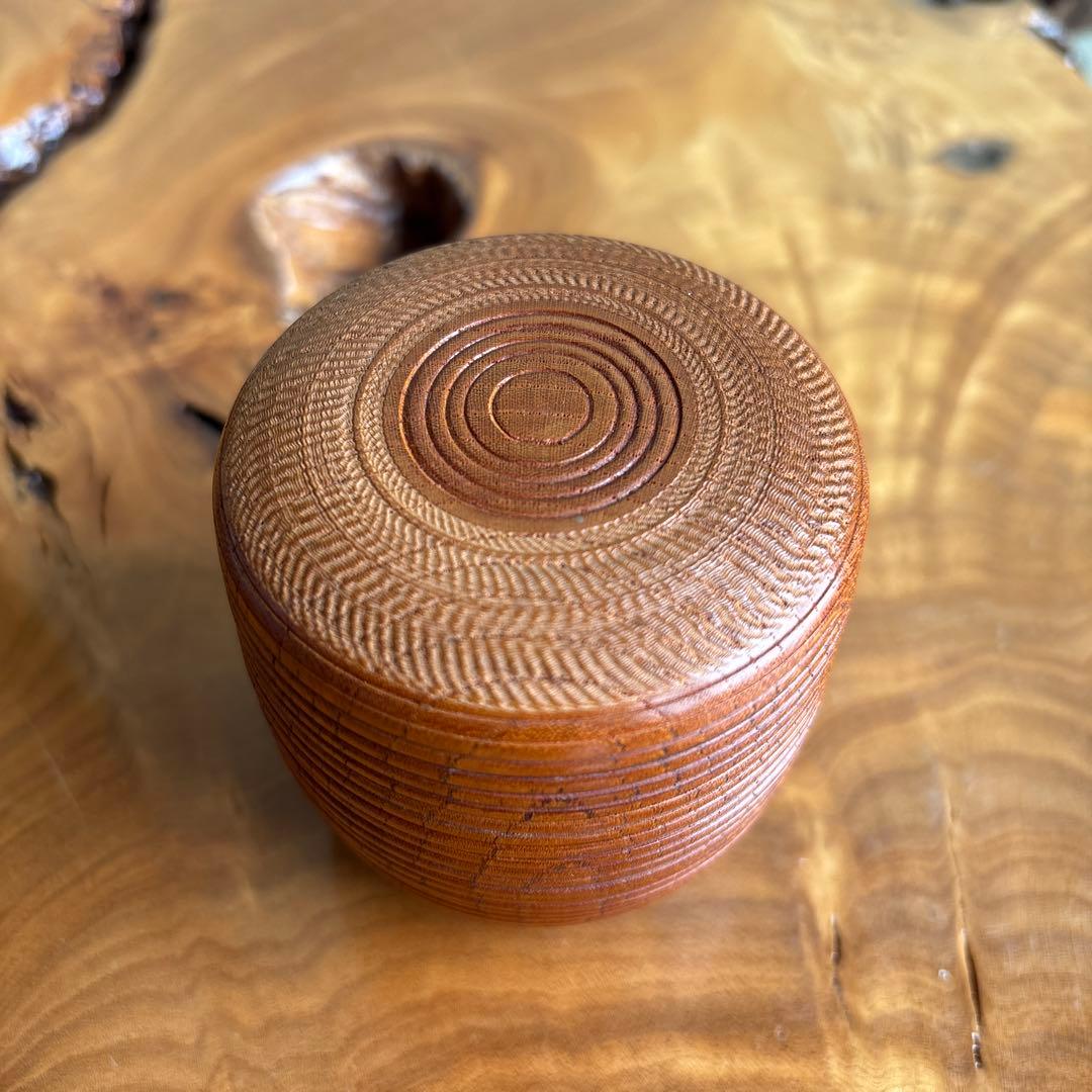 【1層1層動く】浮月挽 千筋棗 田中光月造 年輪百年以上の欅 茶道具 共箱
