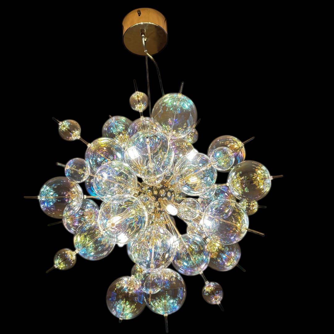 オーブ バブルシャンデリア ゴールド色 オーロラ ペンダントライト 10灯