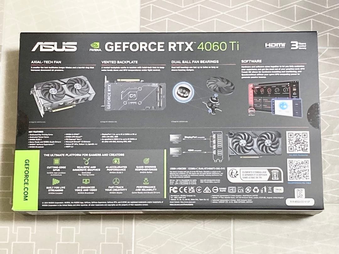 新品未開封 保証付 ASUS RTX 4060 Ti 8GB DUAL OC