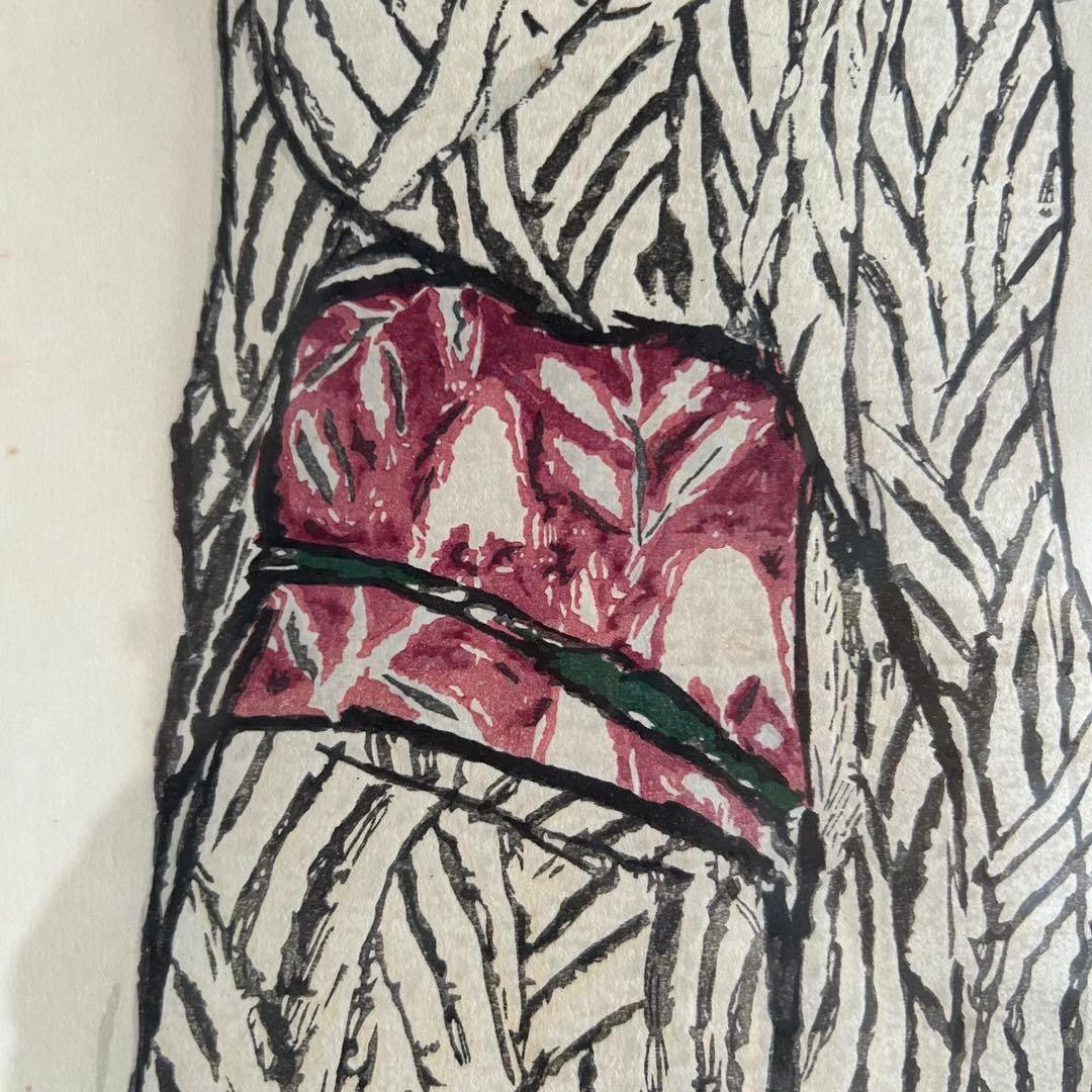 竹久夢二 木版画 秋（りんどう） 73/150 フレーム付き 雕摺 松永安生