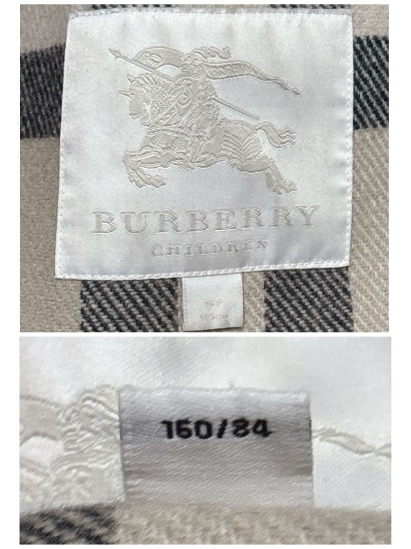 近年タグ☆ ウールダッフルコート　ネイビー　2way　14Y-164