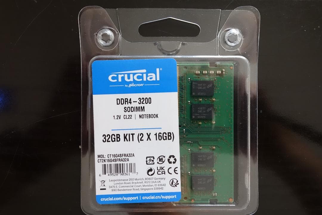 【信頼のブランド】Crucial DDR4 3200 32GB SODIMM