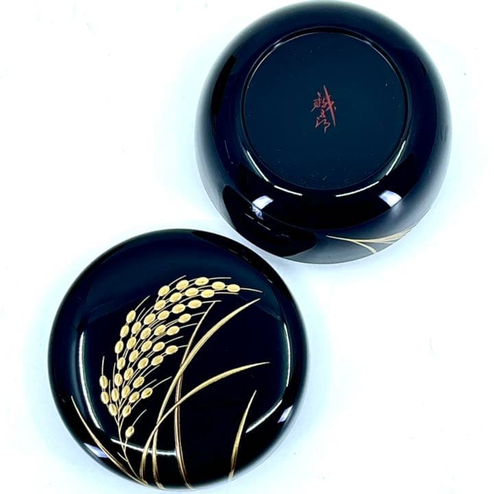 鈴谷 鐡五郎造 稲穂蒔絵平棗