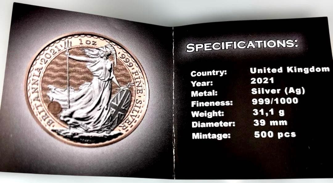 ★2021 ブリタニア　銀貨　１オンス　シルバー.999　ローズゴールド★