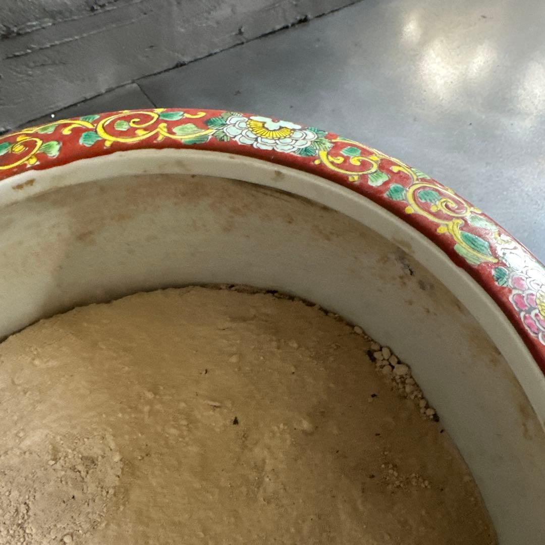 瞬間お値下げ‼️十錦手色絵伊万里　火鉢メダカ飼い観葉植物鉢カバー