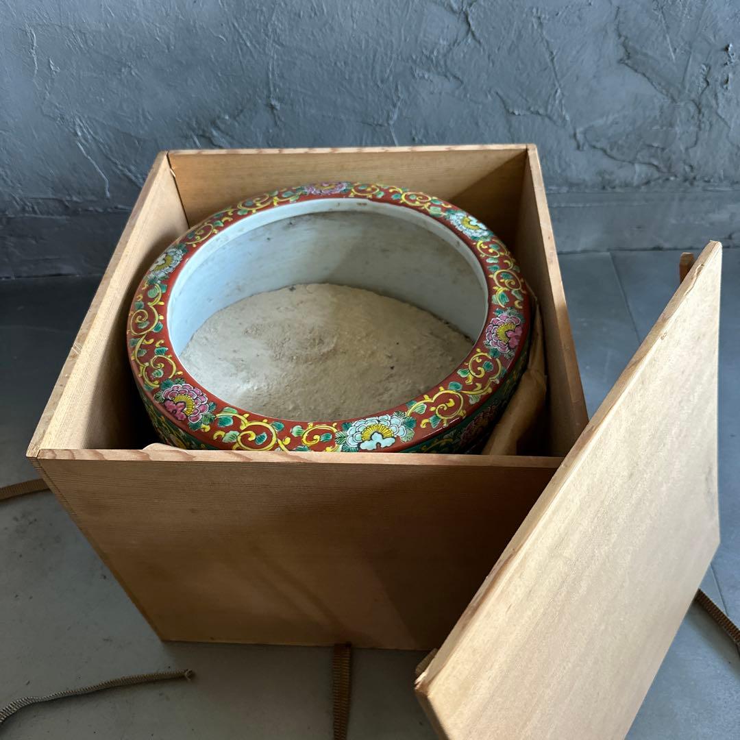 瞬間お値下げ‼️十錦手色絵伊万里　火鉢メダカ飼い観葉植物鉢カバー