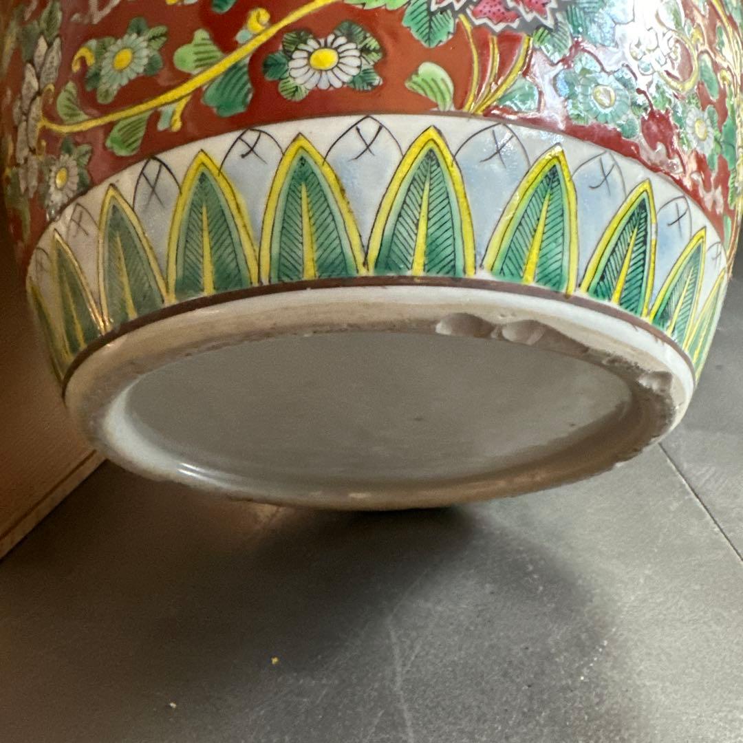 瞬間お値下げ‼️十錦手色絵伊万里　火鉢メダカ飼い観葉植物鉢カバー