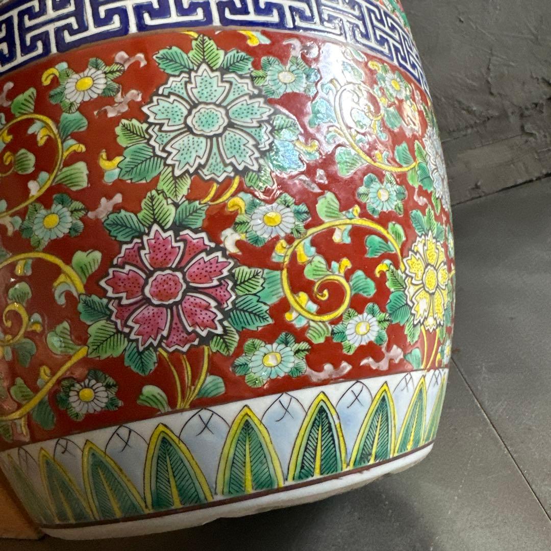 瞬間お値下げ‼️十錦手色絵伊万里　火鉢メダカ飼い観葉植物鉢カバー