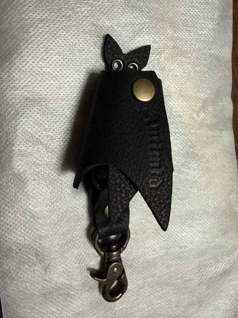 ANTIMID KEYCASE レザーコウモリ型レザーキーケース ブラック