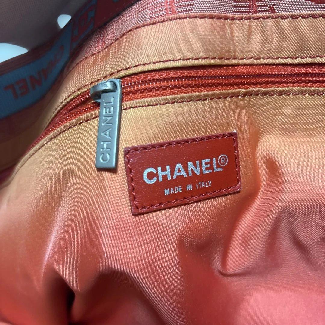 【証明書付き】 CHANEL トートバッグ ニュートラベルライントート レッド