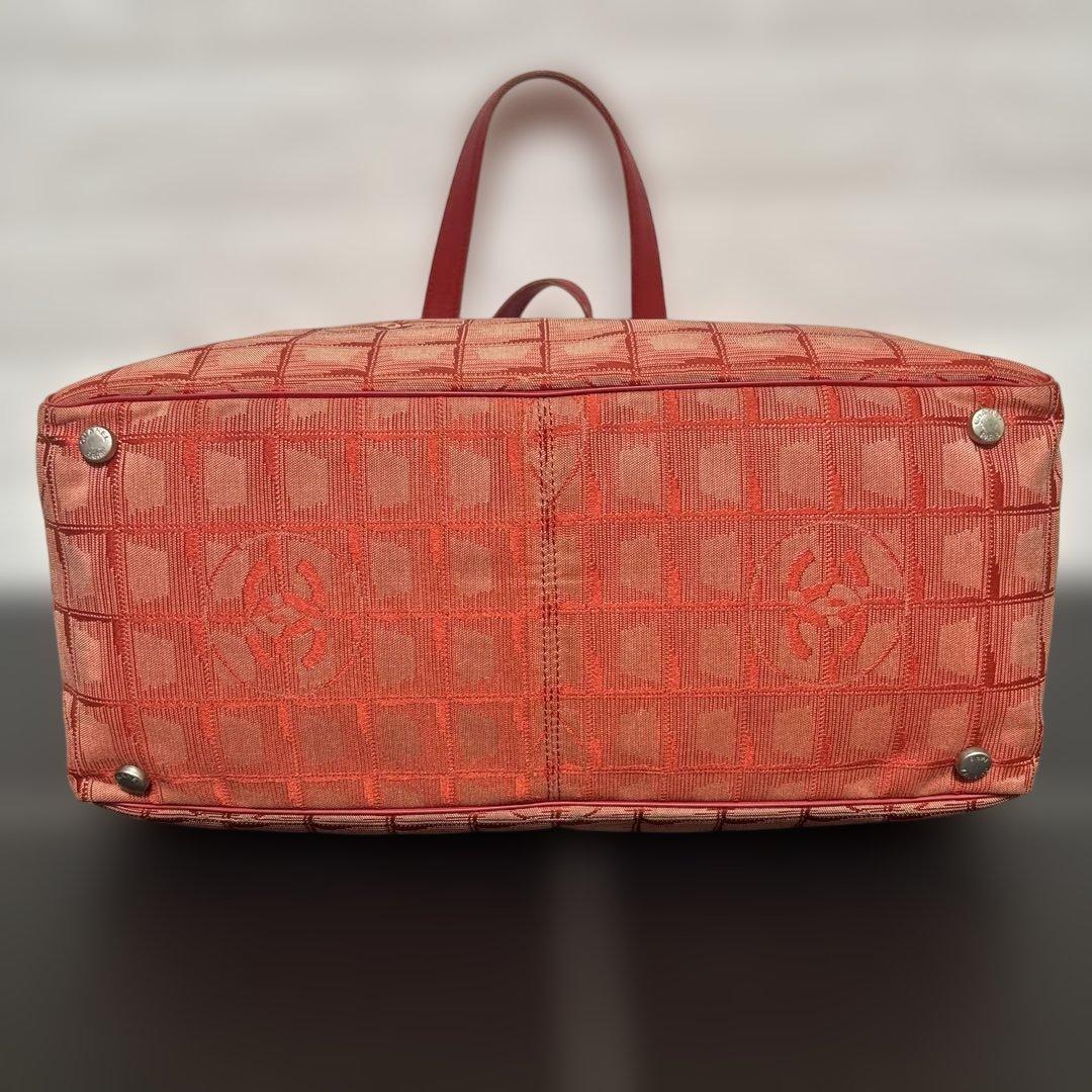 【証明書付き】 CHANEL トートバッグ ニュートラベルライントート レッド