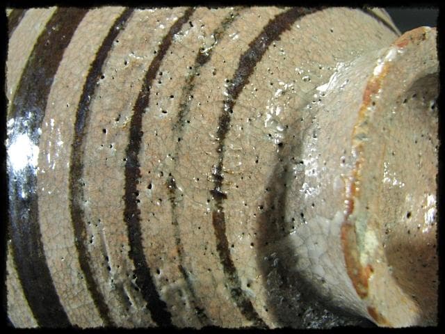 古田 織部 猿猴捕月写 勝龍寺窯 乾 伸行 絵志野 茶碗 茶道具 共箱 f188