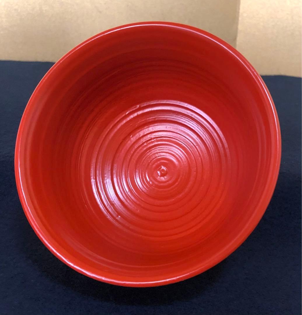 《R》洗朱挽目椀5客 多用椀 十時啓悦 木製漆器 略歴 共箱 251208お4