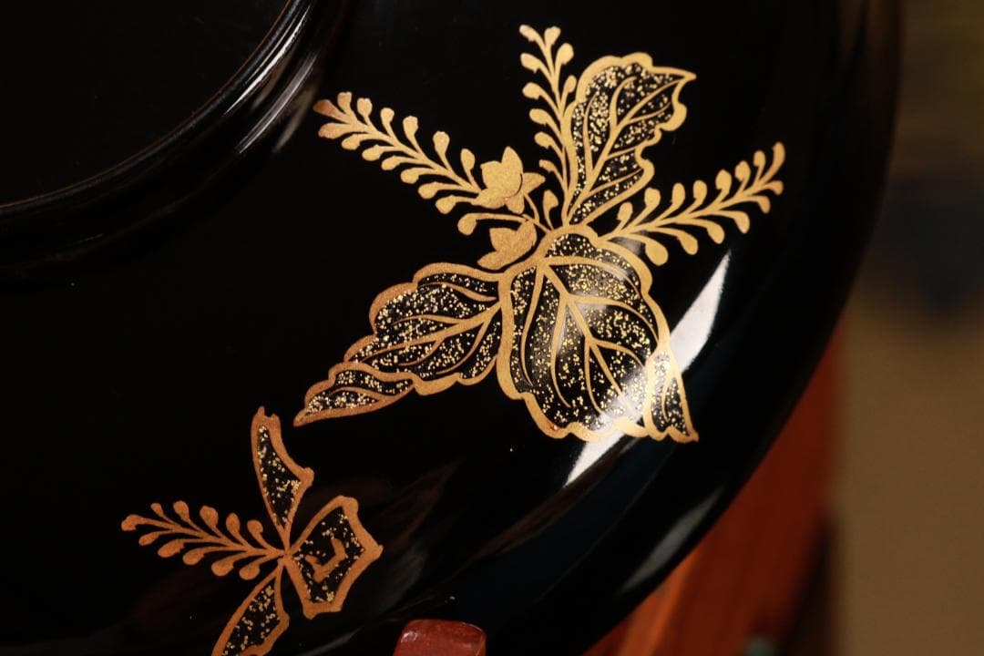 BJ133　時代輪島　加賀蒔絵　鶏図　吸物椀　一客　木製　茶道具 懐石 会席