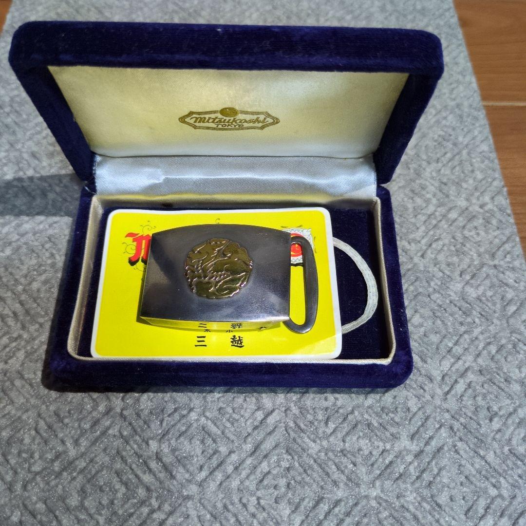 麒麟麦酒株式会社 創立50周年記念(1957年)東京三越 銀製バックル 共箱・栞