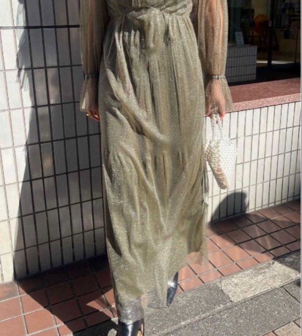 スーツ・フォーマル・ドレス AMERI GLITTER FRILL COLLAR DRESS