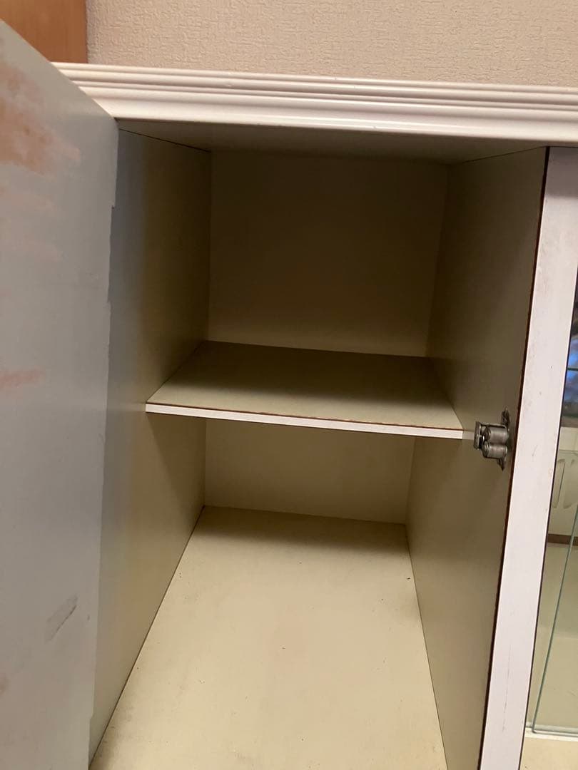 昭和　レトロ　花柄タンス ガラス棚付き