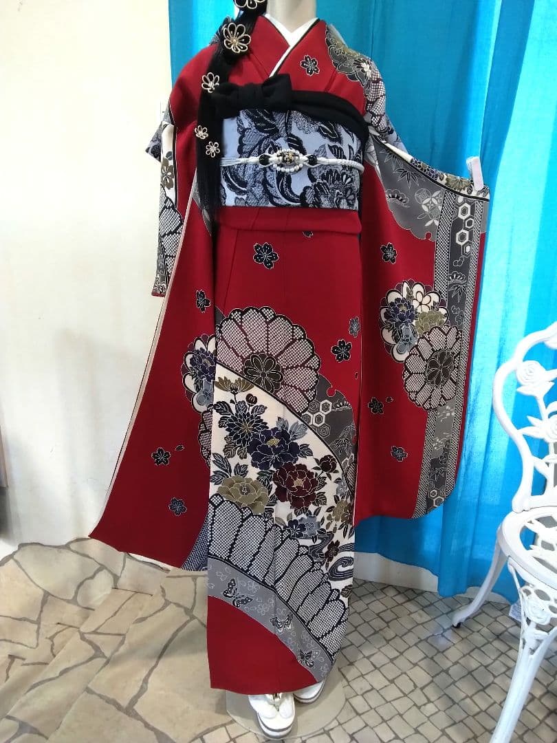 振袖フルセット、正絹振袖成人式、重ね衿、帯揚げ帯締め、高級袋帯、長襦袢