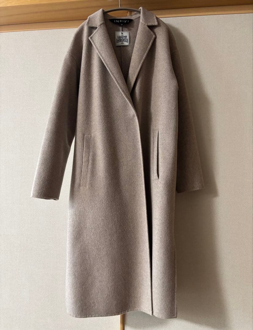 INDIVI ハミルトンウール　リバーテーラーコート　ロングコート　3号　XXS