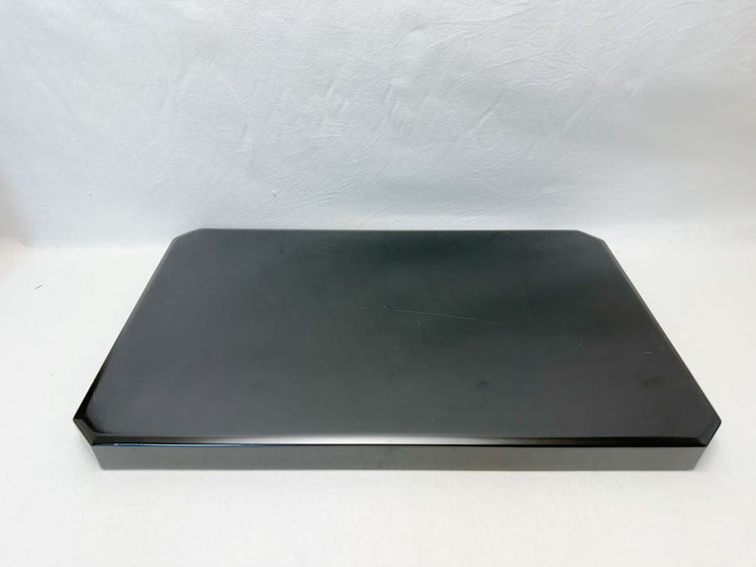 茶道具 木製黒真塗 脇引き盆二枚セット 紙箱