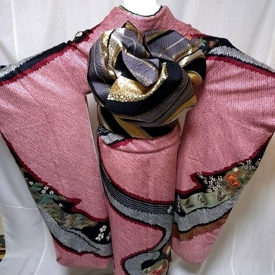 豪華　絞り振袖、長襦袢、半襟、重ね衿　18ー12