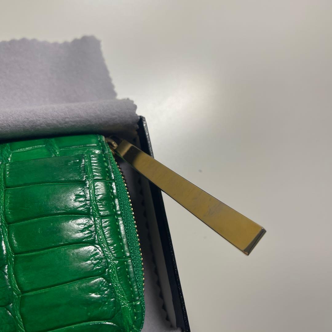 IKEDA 工芸　グリーン クロコダイル財布