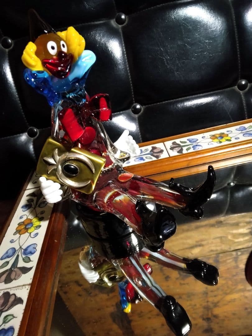 ムラーノガラス ガラス細工 イタリア製 ピエロ 道化師 ヴィンテージ 希少