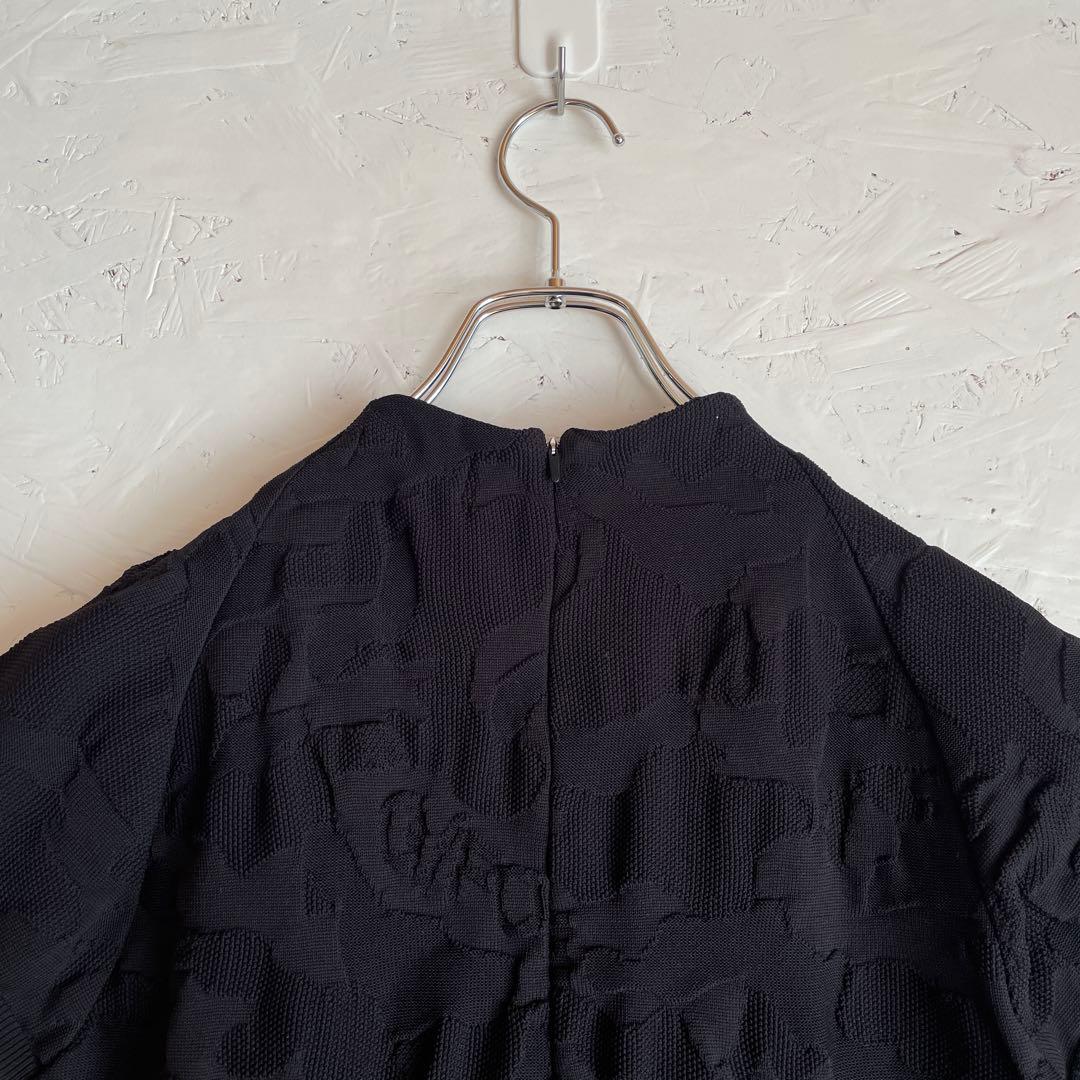 程度良好 ゴルフウェア【G/FORE】半袖ジャガードニットワンピース　黒　38