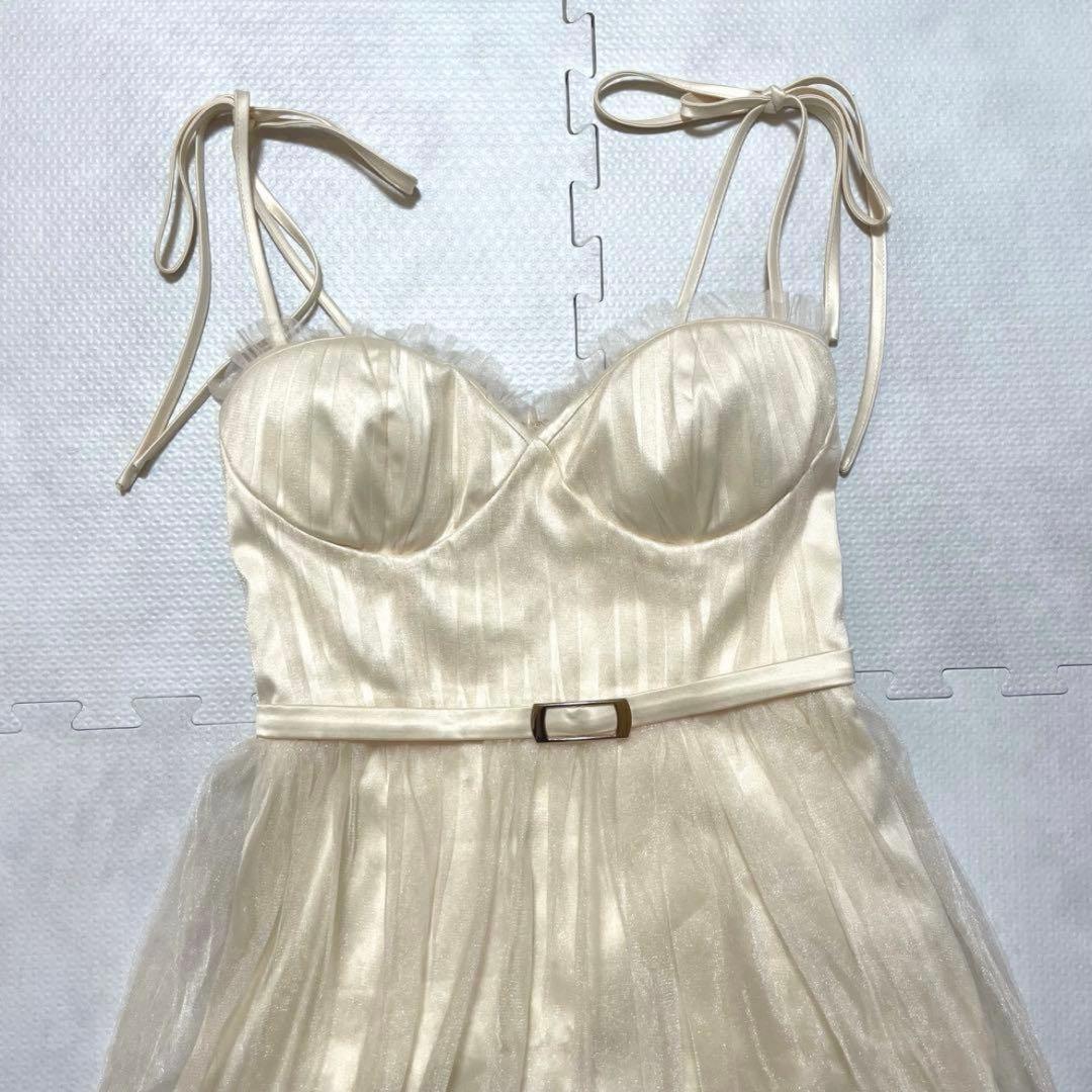 ローブドフルール DEA キャバクラ リボン チュール シアー ロング ドレス