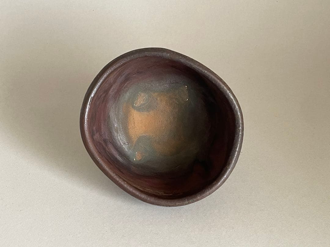 島武己(武巳) 茶碗 お碗 箱付き やちむん 焼締め 茶道具　検索:國吉清尚