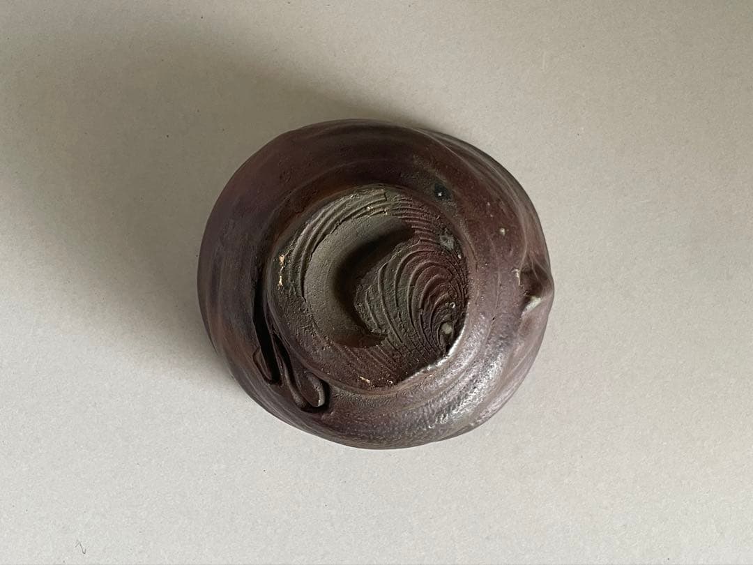 島武己(武巳) 茶碗 お碗 箱付き やちむん 焼締め 茶道具　検索:國吉清尚