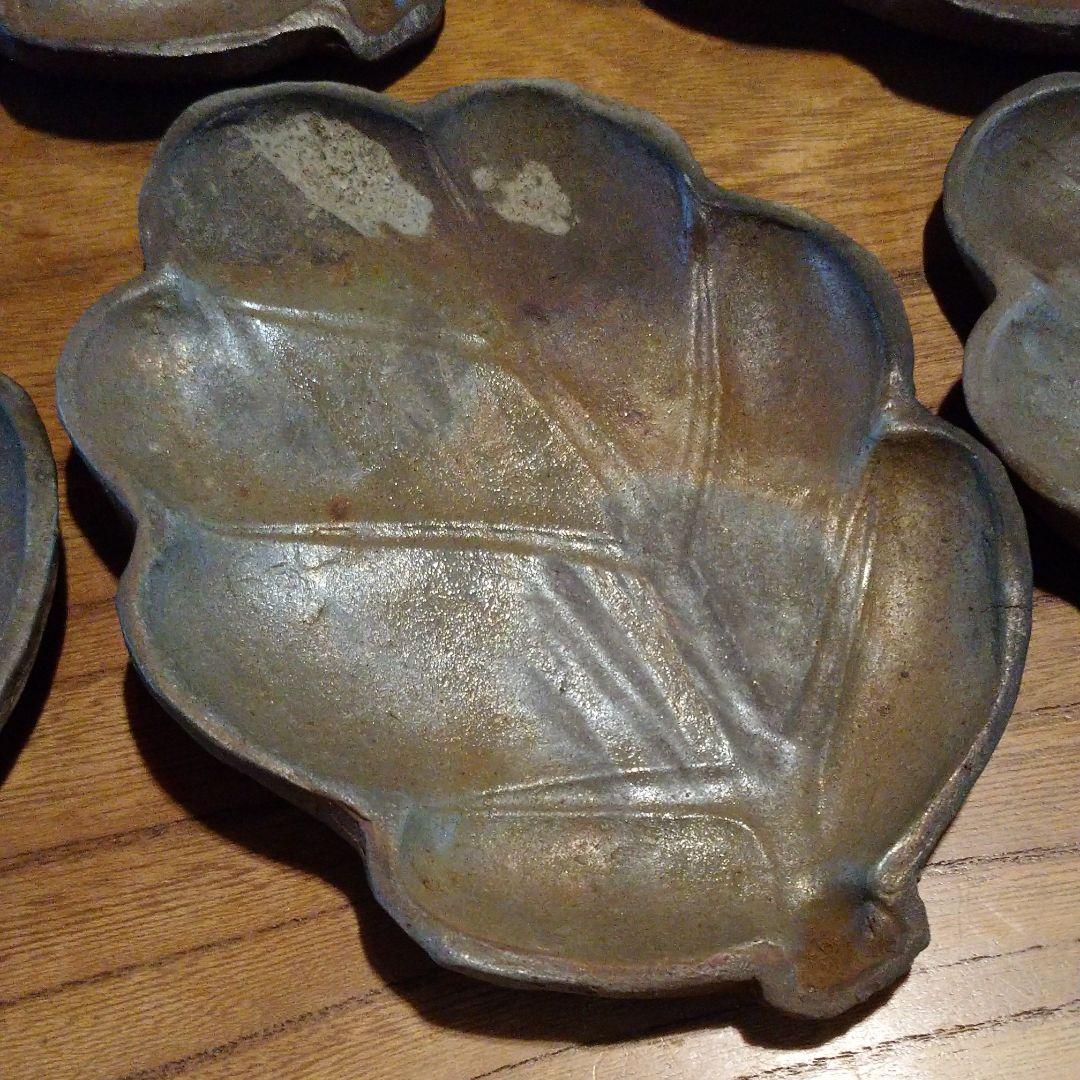 備前 『難波 総城』作 葉形皿(5客)