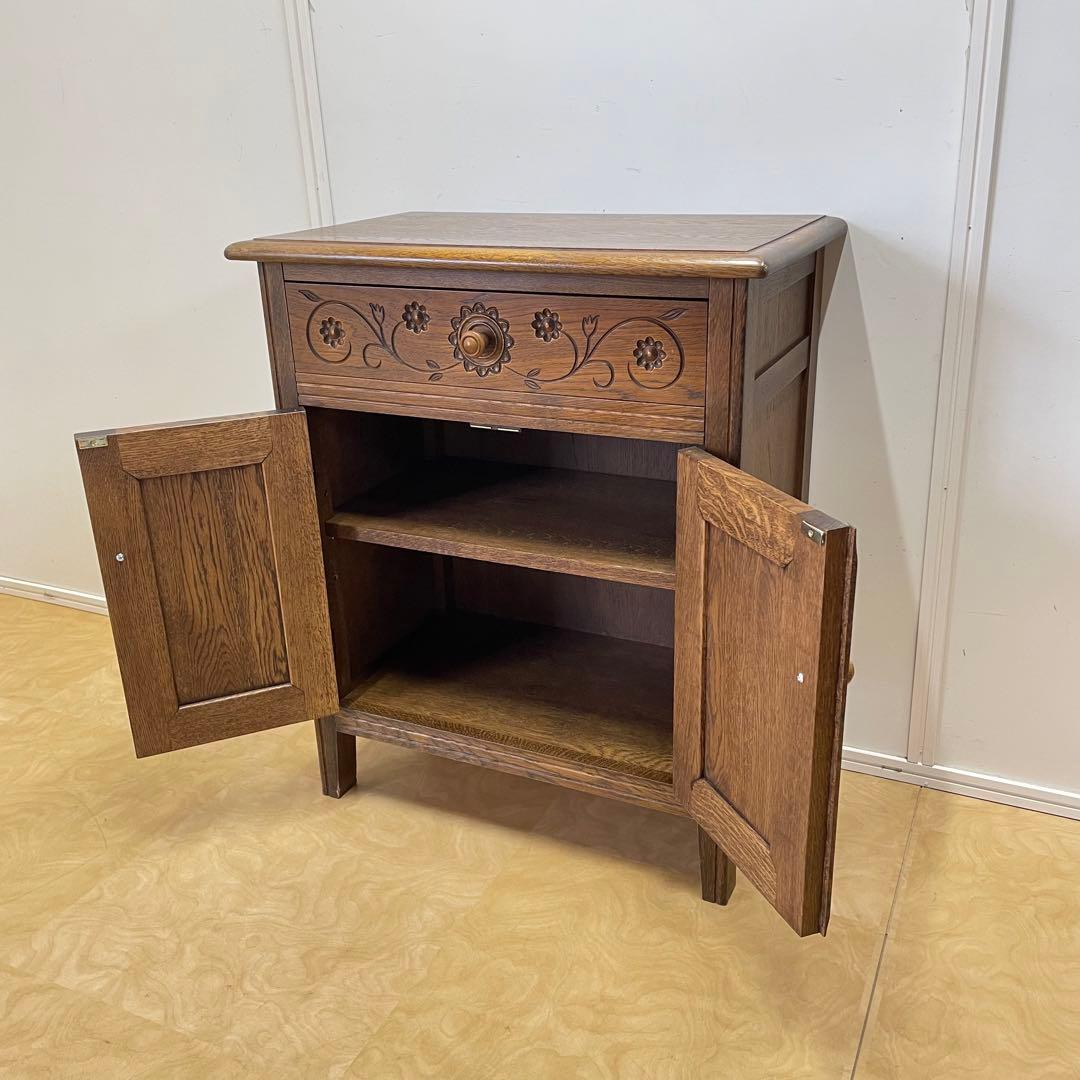 勇峰工芸 キャビネット 棚 電話台 引き出し チェスト コンソール 旭川家具