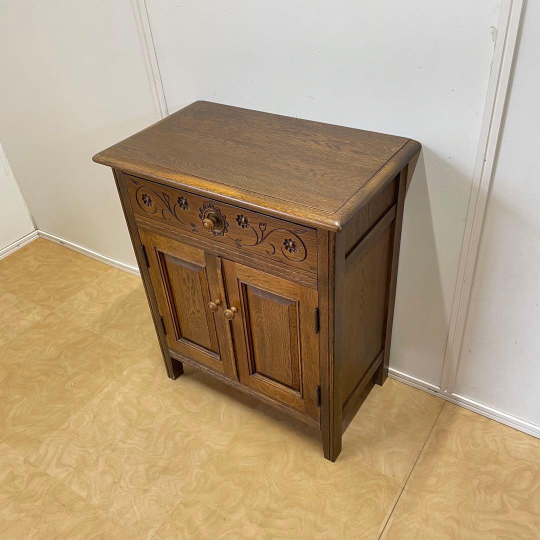 勇峰工芸 キャビネット 棚 電話台 引き出し チェスト コンソール 旭川家具