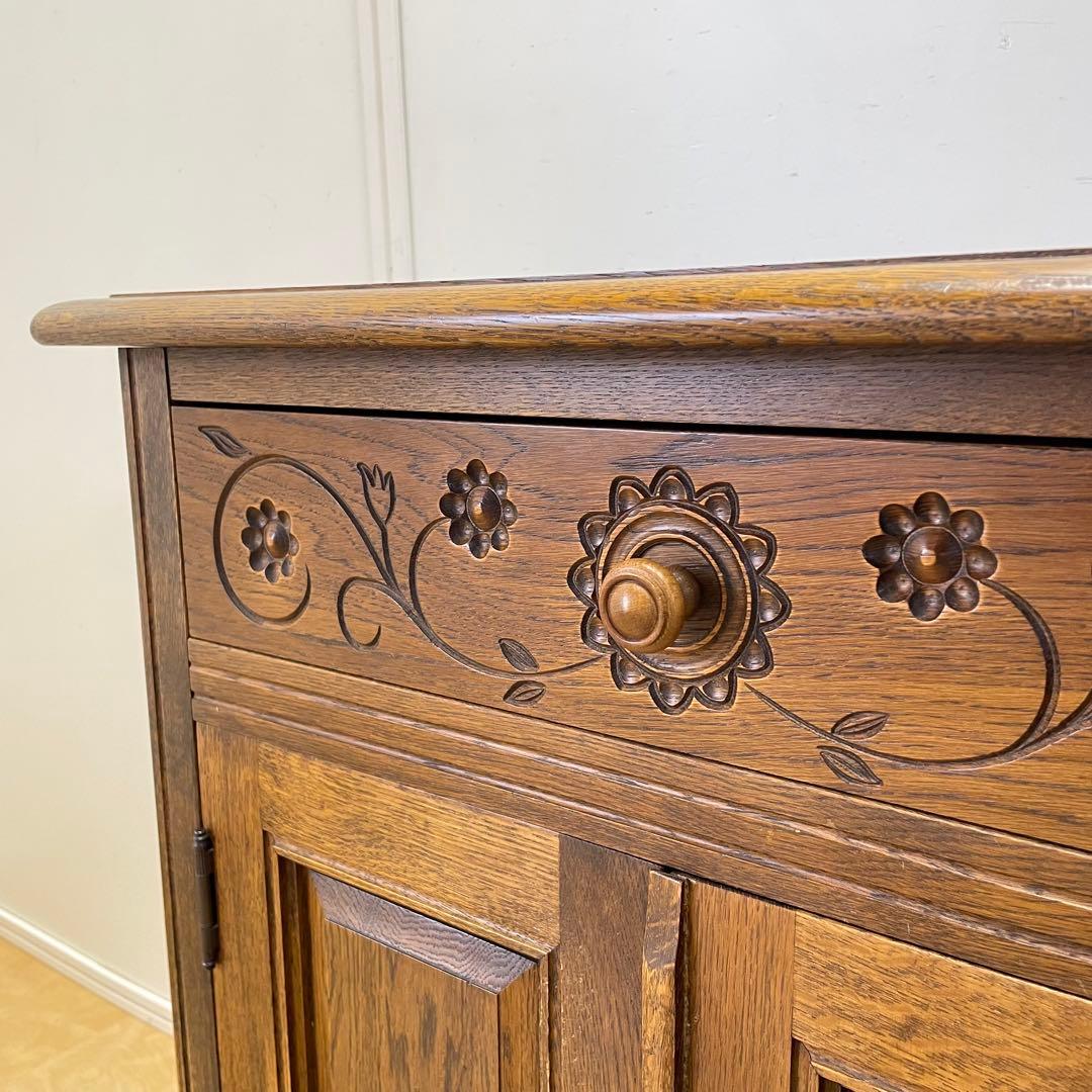 勇峰工芸 キャビネット 棚 電話台 引き出し チェスト コンソール 旭川家具