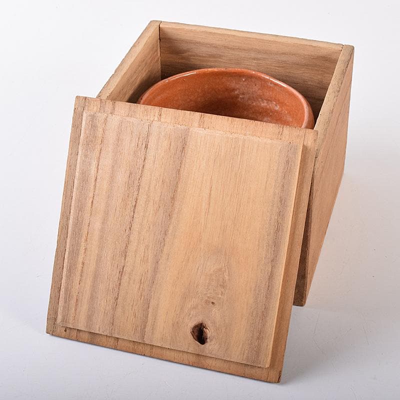 茶道具　楽焼　赤楽茶碗　合わせ箱　C　R7983