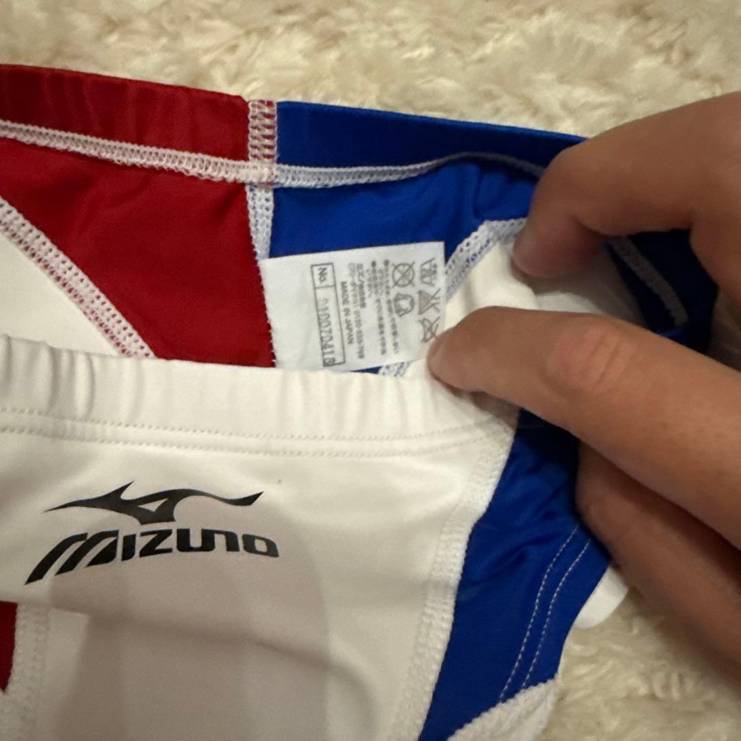 Mizuno 競泳用水着 ホワイト/レッド/ブルー