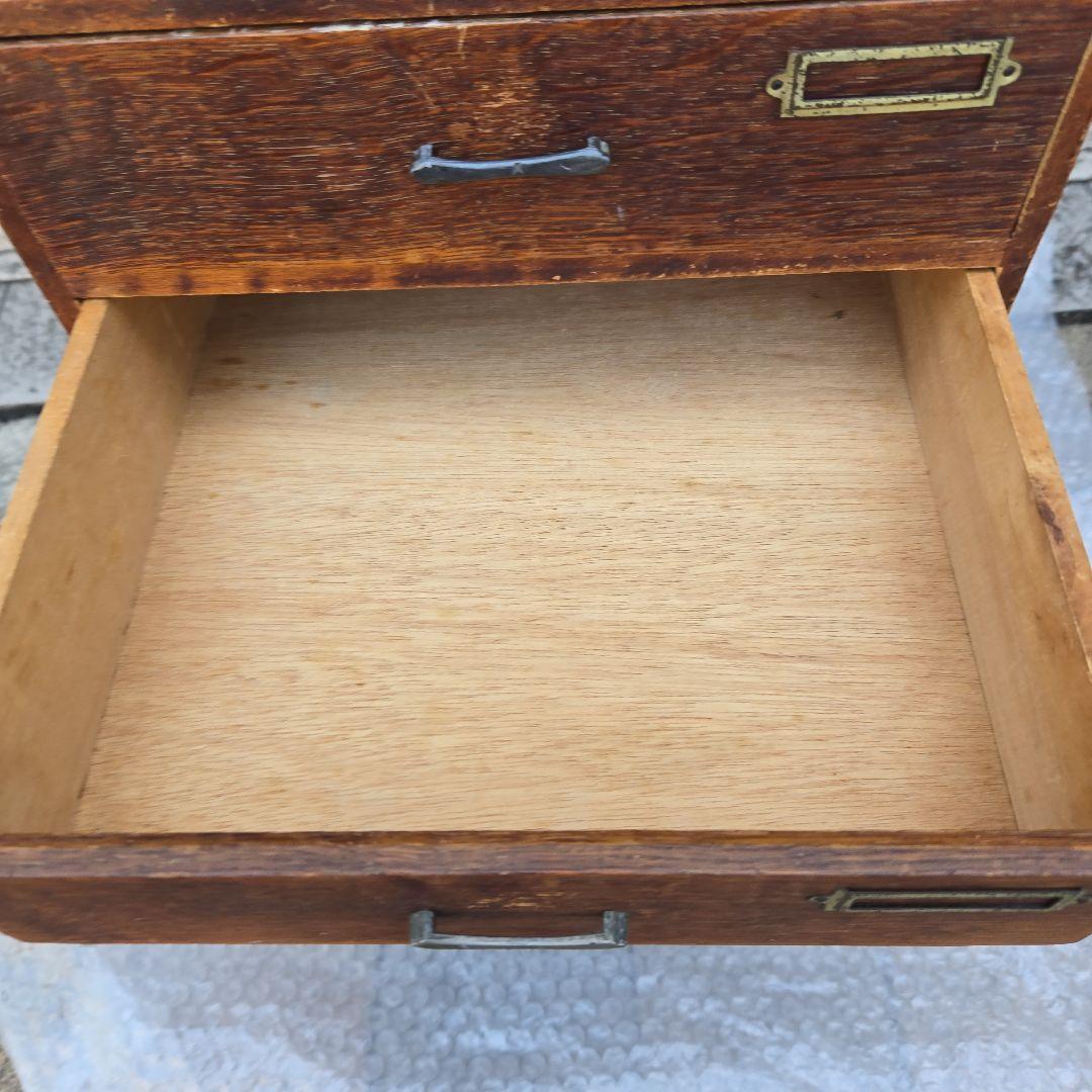 アンティーク雑貨　古道具　楢　ナラ　小引き出し　5段　木製引き出し