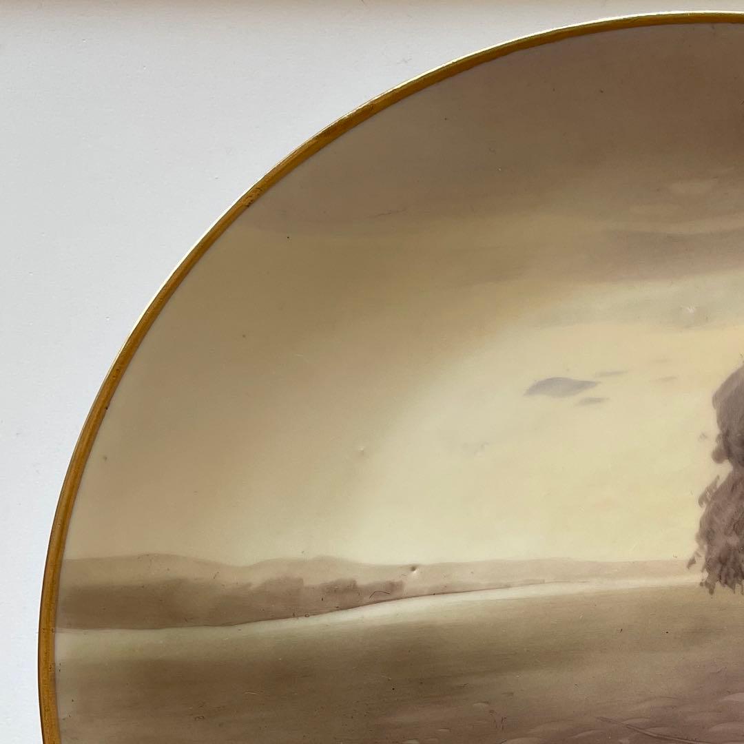 ＊羊飼いと羊の群れ・Ａ.モーヴ＊１９１１年米国輸出＊２５cm・オールドノリタケ・