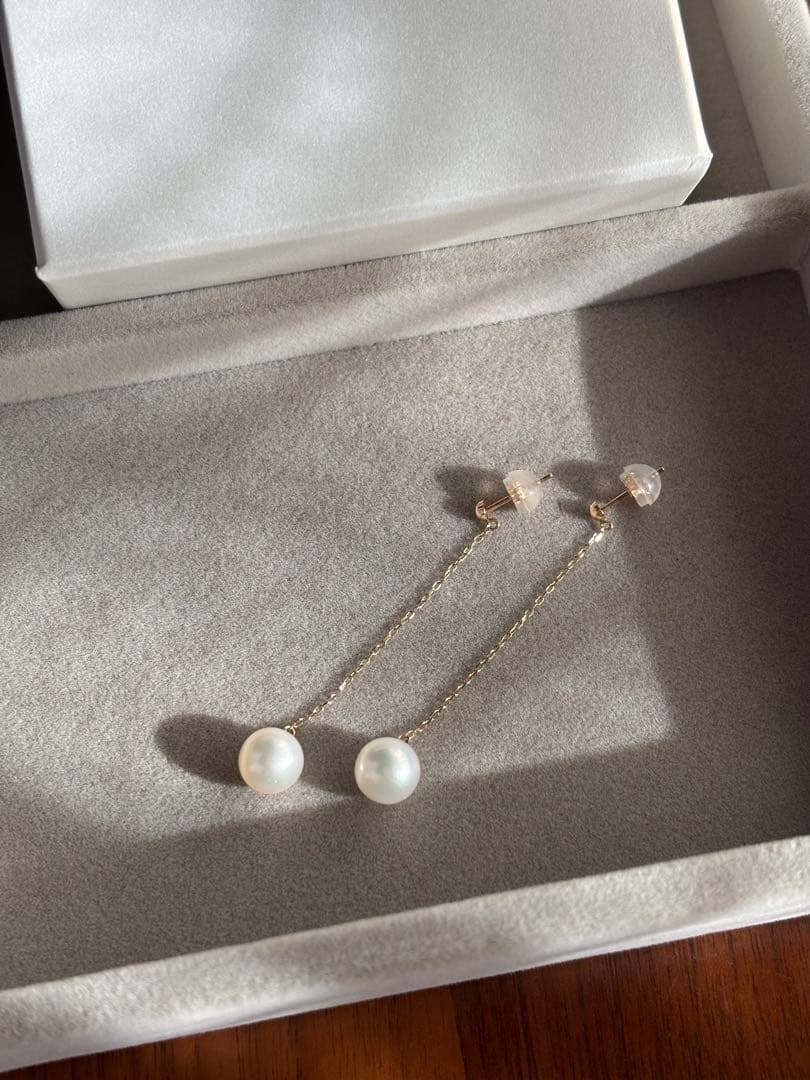 【Jewel closet by L&Co.】K10パールロングチェーンピアス