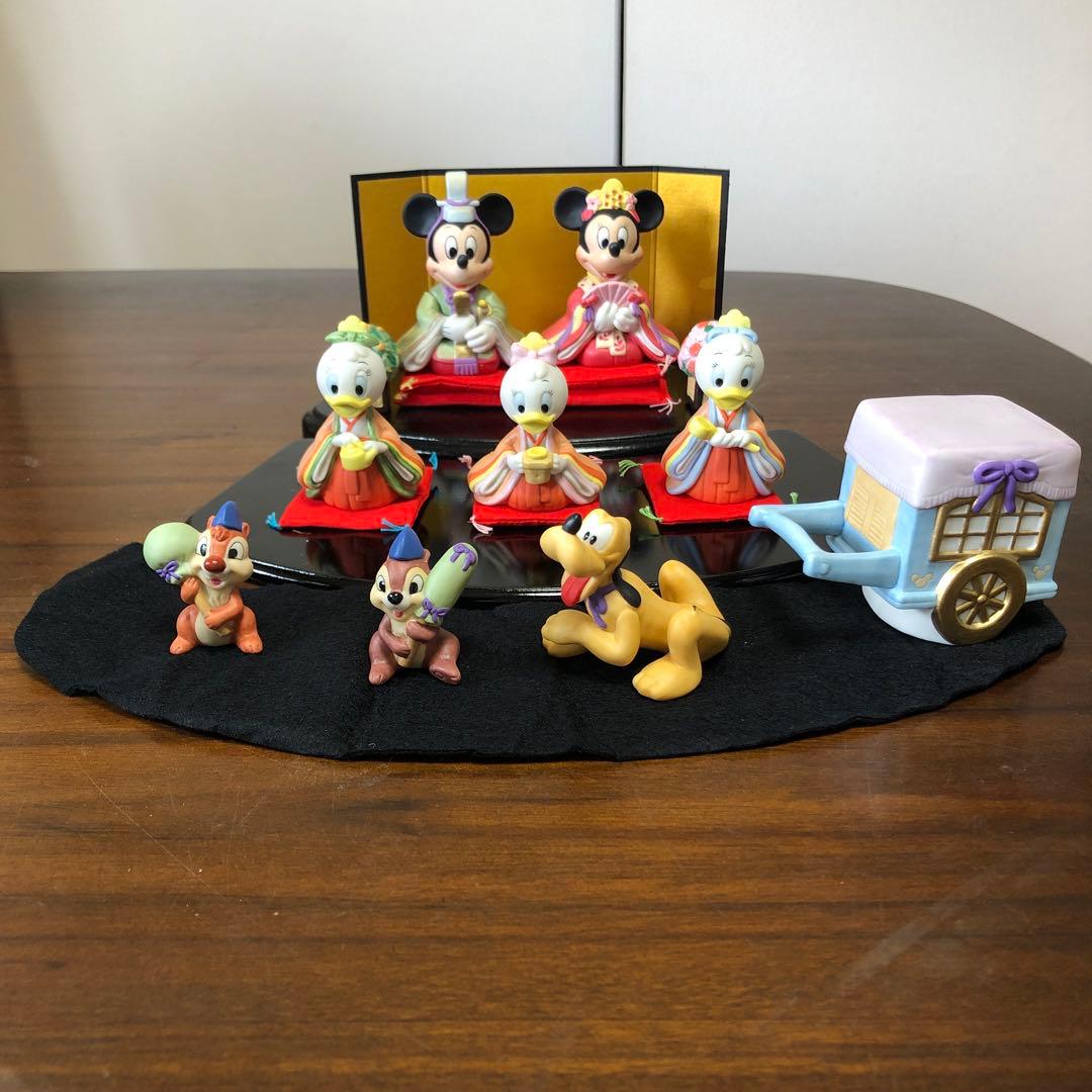 ミッキー&ミニー　3段お雛飾り人形(陶器)