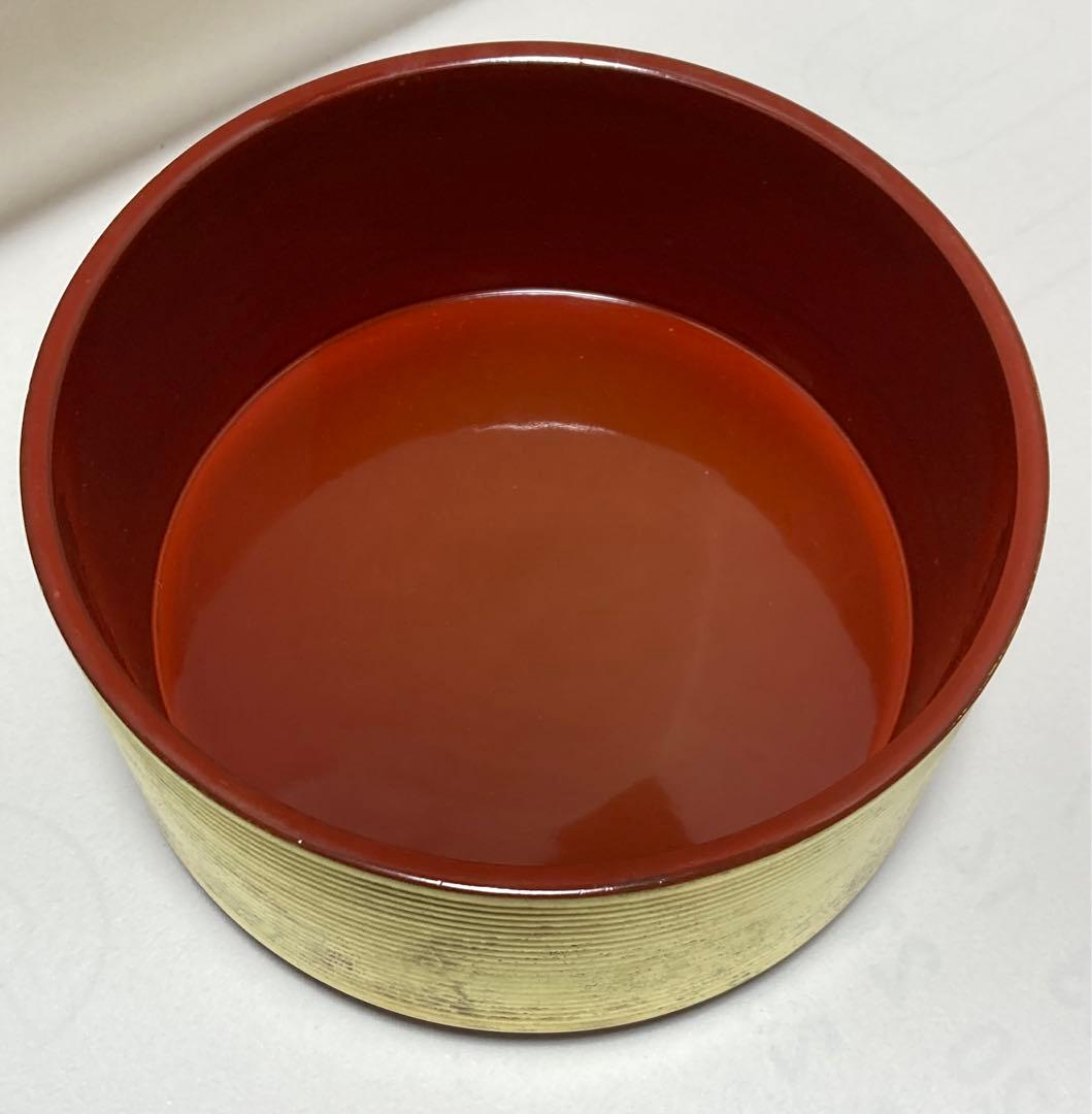 山田平安堂 翔鶴 二段重 直径12㎝ 金箔重箱 お弁当にも