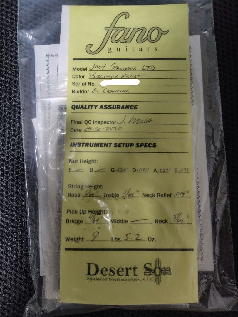 Fano JM-4 Standard LTD（Loller Pick Up搭載）