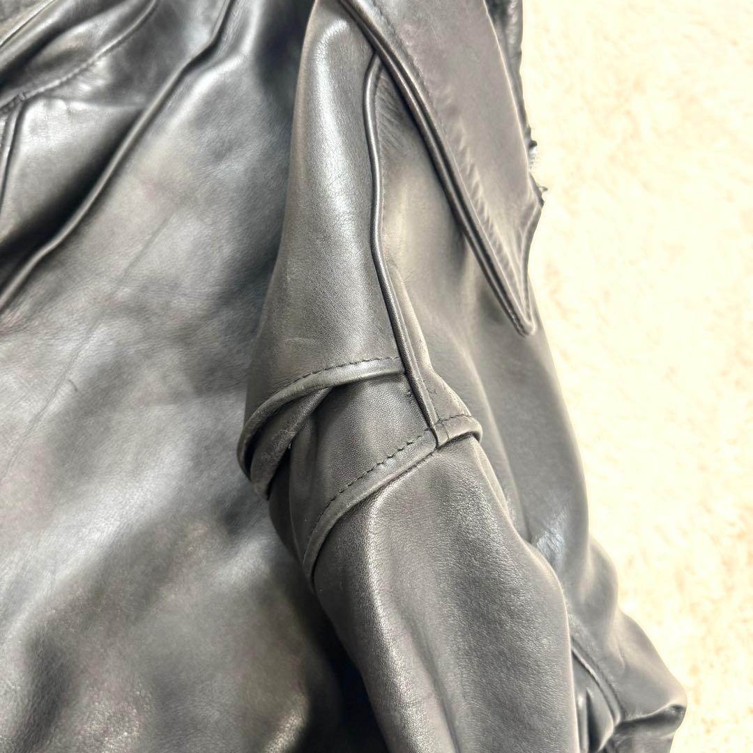 極美品 SCHOTT ライダース ジャケット ボア ライナー 643 牛革 40