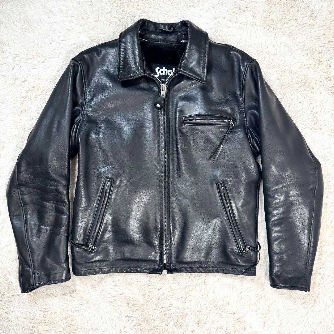 極美品 SCHOTT ライダース ジャケット ボア ライナー 643 牛革 40