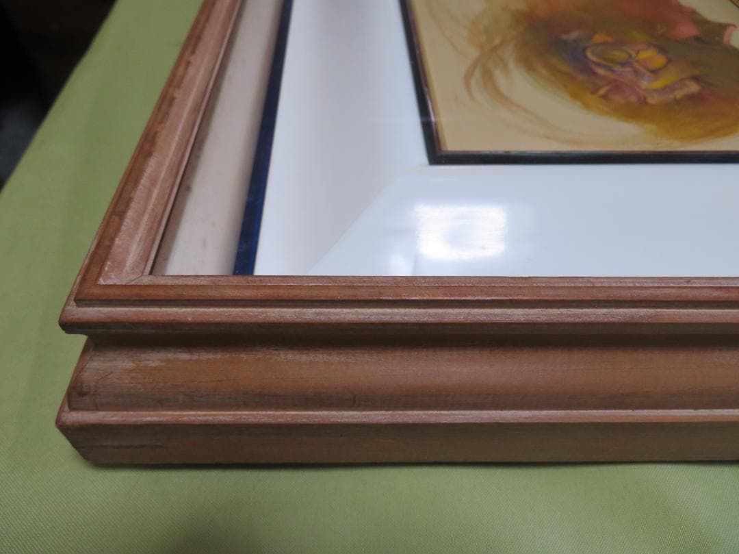 ◆ 作者不明　「少女像」（仮題）　油彩　F3号   アンティーク額◆