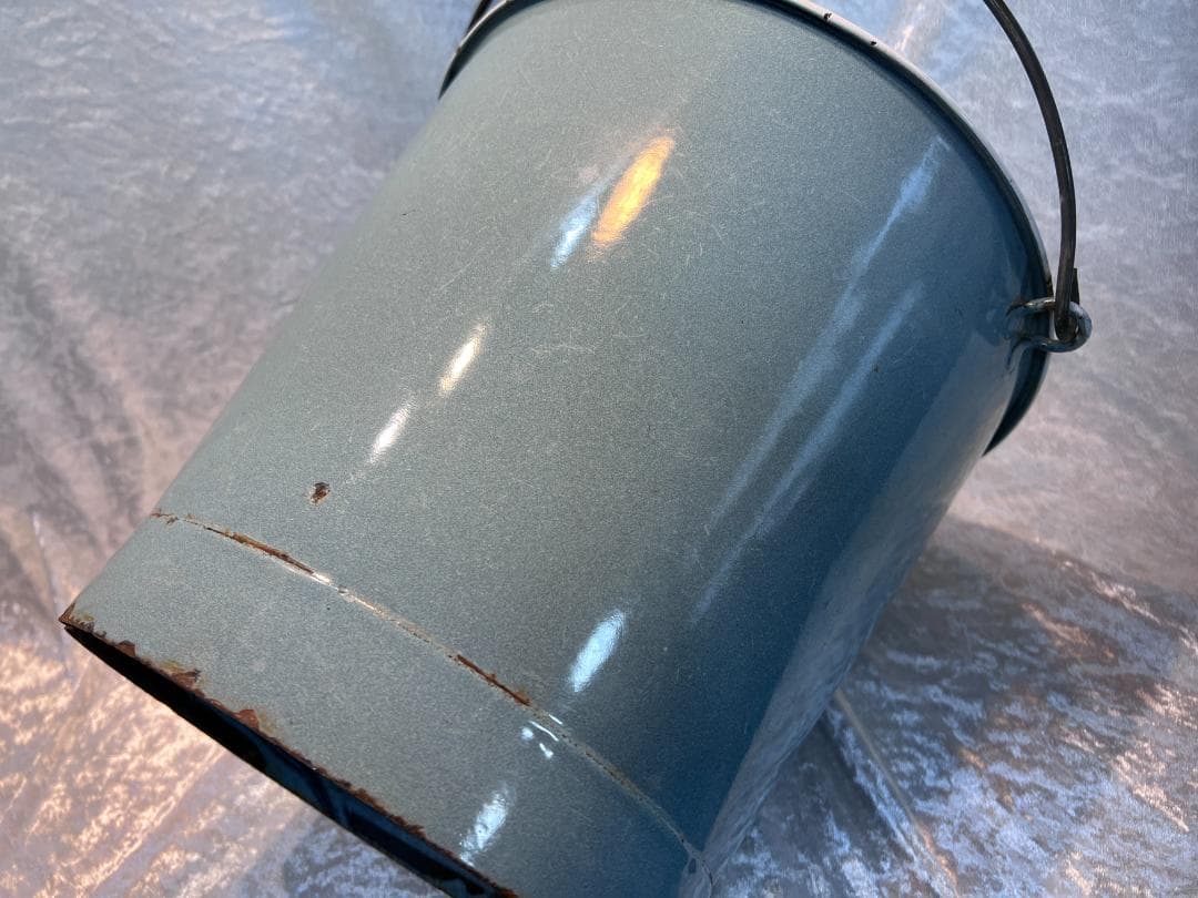 バケツ　持ち手付き　アイアン ホーロー