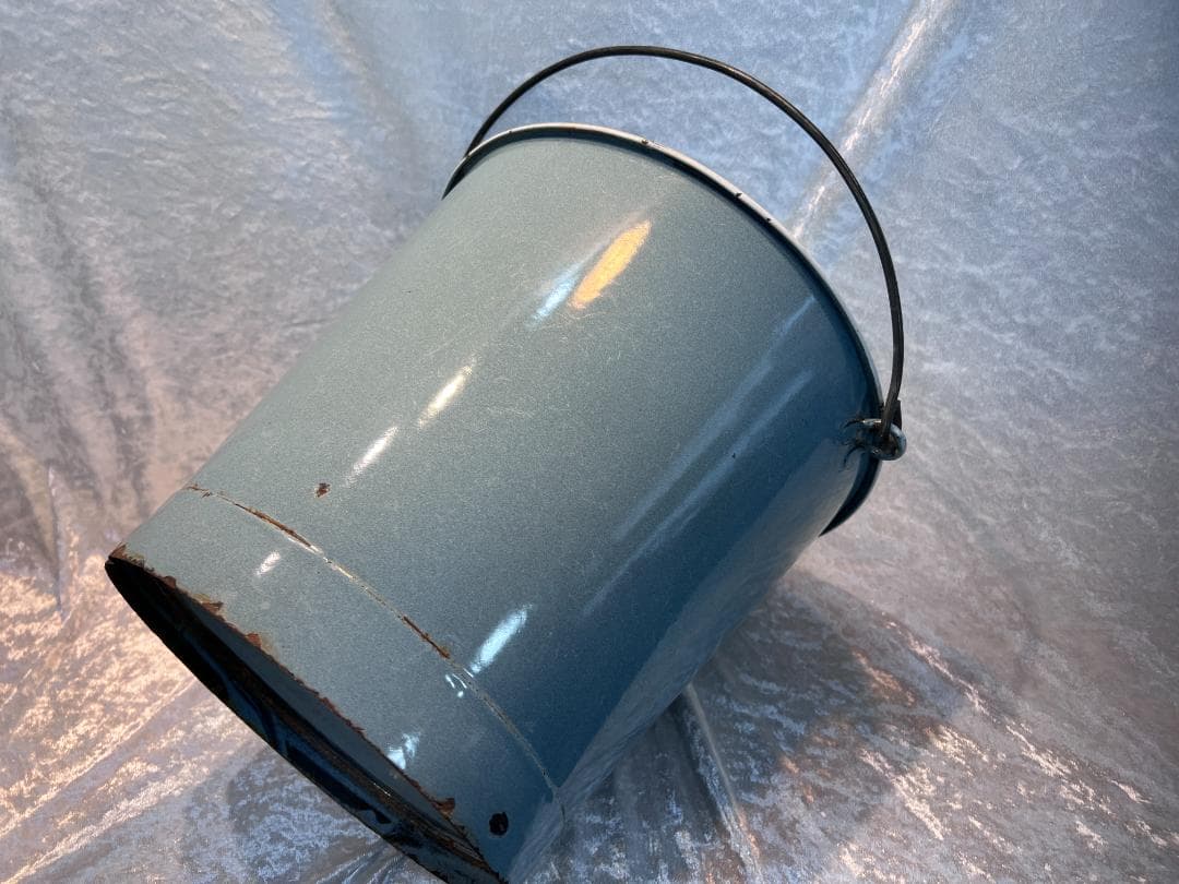 バケツ　持ち手付き　アイアン ホーロー